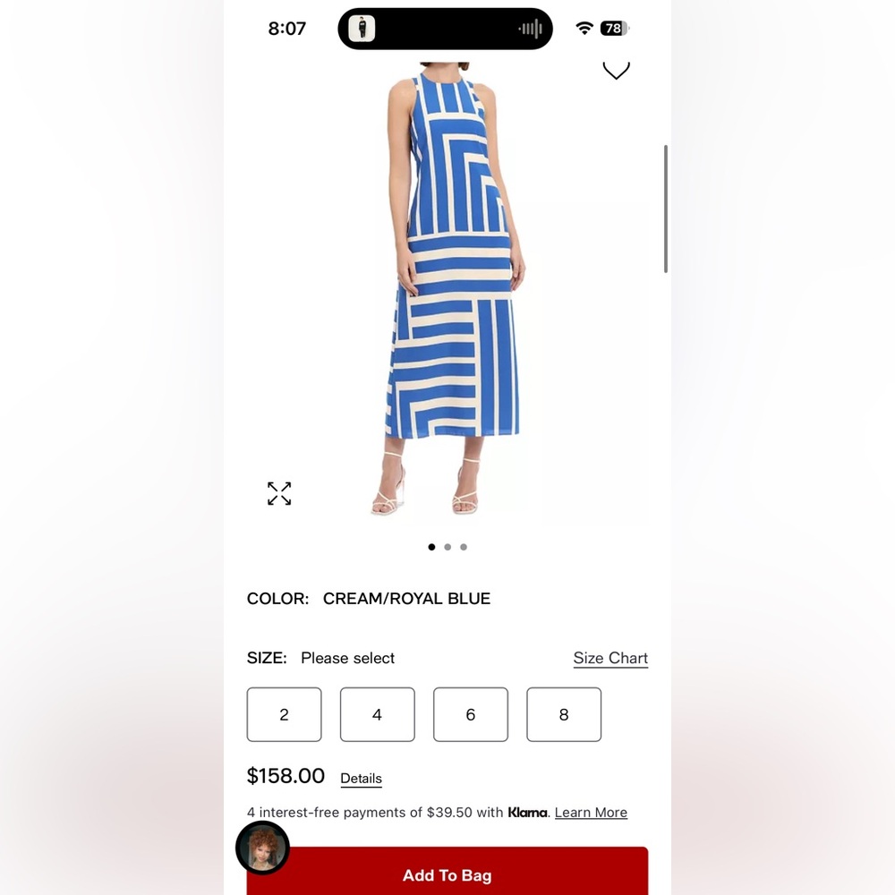 Donna Morgan Blue Geometric Dress
